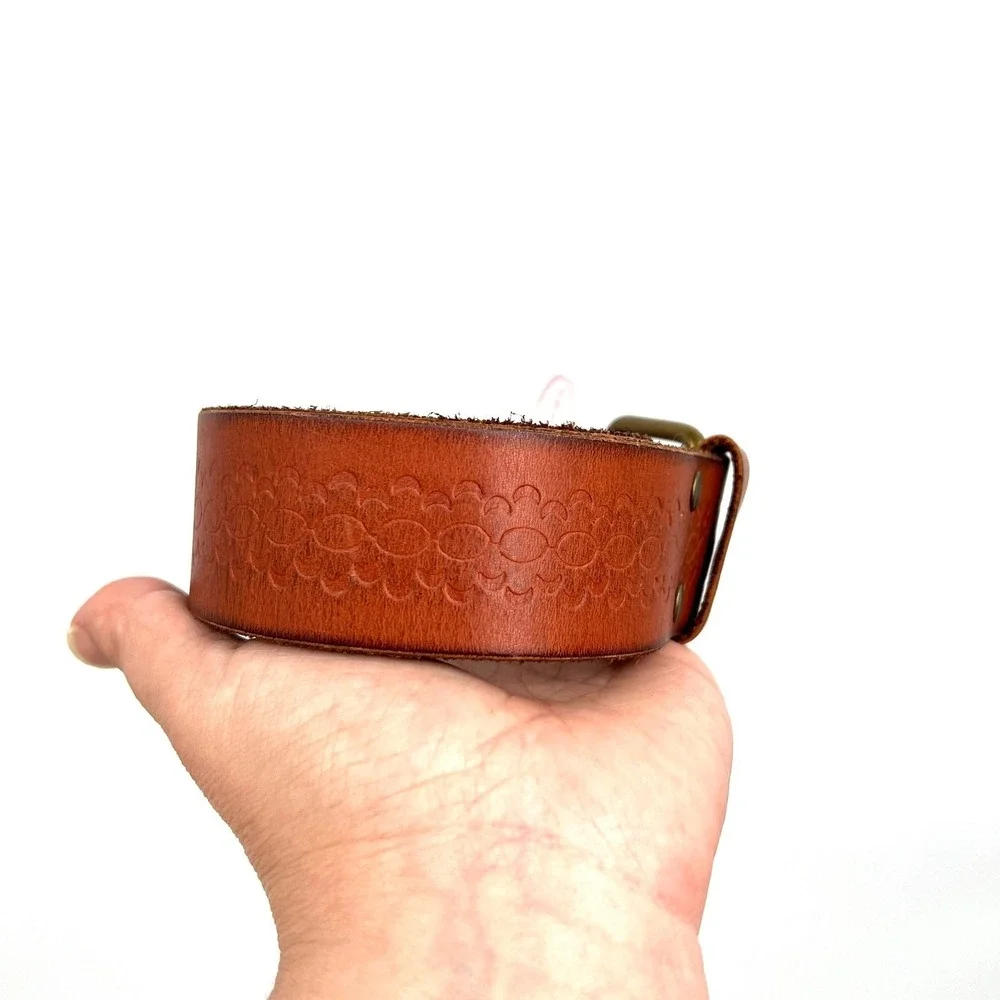 NEW Xhilaration brown‎ leather floral embossed boho y2k belt L